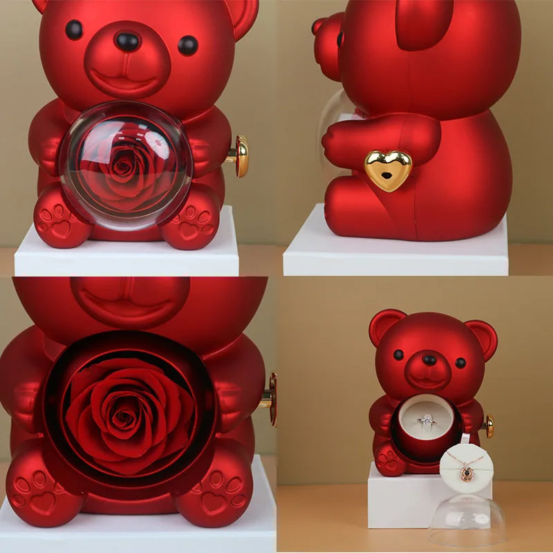 Urban's Eternal Rose Teddy Bear with Necklace