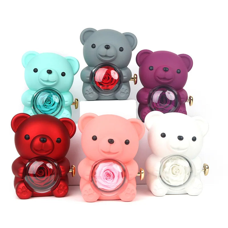 Urban's Eternal Rose Teddy Bear with Necklace